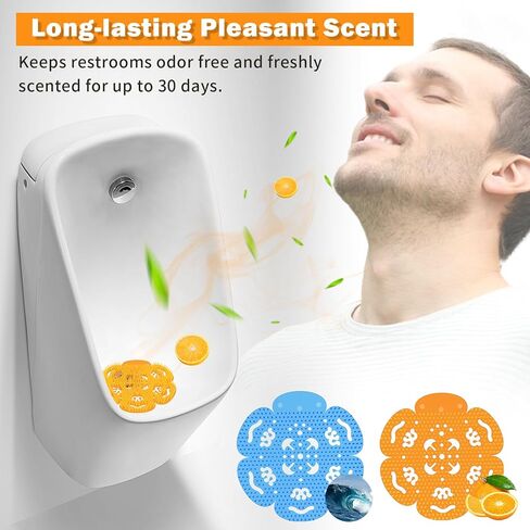 Urinal Screen Deodorizer 50 Pack, Urinal Screen Urinal Cakes, Odor and Splash Reduction for Restaurants, Offices, Men's Restrooms(25 Ocean +25 Citrus) in Saudi Arabia