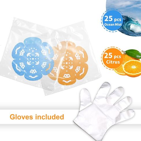 Urinal Screen Deodorizer 50 Pack, Urinal Screen Urinal Cakes, Odor and Splash Reduction for Restaurants, Offices, Men's Restrooms(25 Ocean +25 Citrus) in Saudi Arabia
