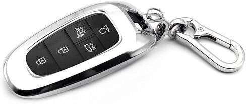مناسب لسيارة Hyundai Tucson Palisade Santa Cruz Ioniq 5 Santa Fe Nexo Sonata Ioniq Key Fob غطاء حافظة غطاء حامل واقي كم دخول بدون مفتاح، مع سلسلة مفاتيح، أرجواني أسود in Kuwait
