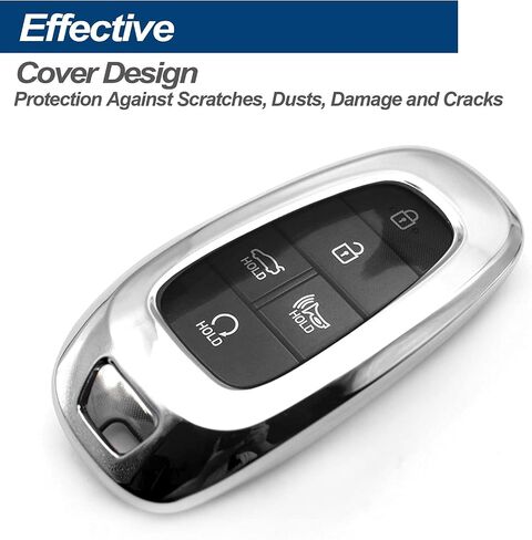 مناسب لسيارة Hyundai Tucson Palisade Santa Cruz Ioniq 5 Santa Fe Nexo Sonata Ioniq Key Fob غطاء حافظة غطاء حامل واقي كم دخول بدون مفتاح، مع سلسلة مفاتيح، أرجواني أسود in Kuwait