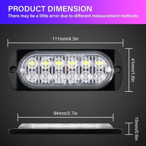 Willpower 2pcs 3.3 Inch LED Strobe Warning Lights, Red 4 LED Safety Emergency Flashing Light Construction Hazard Beacon LED Light Bar for Car Truck Van Off Road Vehicle Boat Surface Mount in Saudi Arabia