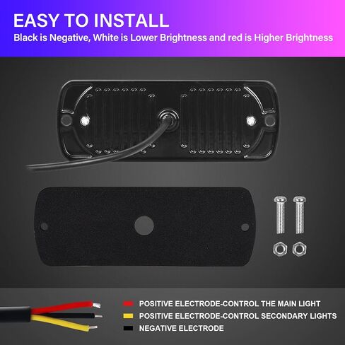 Willpower 2pcs 3.3 Inch LED Strobe Warning Lights, Red 4 LED Safety Emergency Flashing Light Construction Hazard Beacon LED Light Bar for Car Truck Van Off Road Vehicle Boat Surface Mount in Saudi Arabia