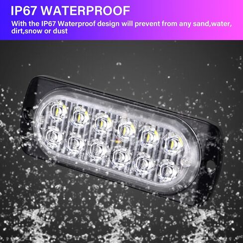 Willpower 2pcs 3.3 Inch LED Strobe Warning Lights, Red 4 LED Safety Emergency Flashing Light Construction Hazard Beacon LED Light Bar for Car Truck Van Off Road Vehicle Boat Surface Mount in Saudi Arabia