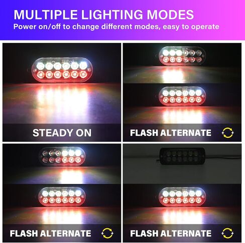 Willpower 2pcs 3.3 Inch LED Strobe Warning Lights, Red 4 LED Safety Emergency Flashing Light Construction Hazard Beacon LED Light Bar for Car Truck Van Off Road Vehicle Boat Surface Mount in Saudi Arabia