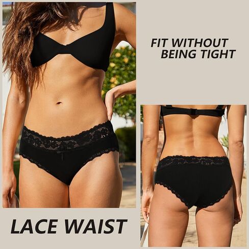 Aijolen Cotton Underwear for Women Breathable Lace Bikini Panties Women's Hipster Underpants S-XL in Saudi Arabia
