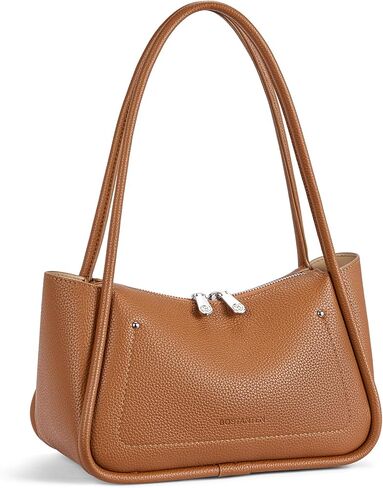 BOSTANTEN Purses for Women Trendy Small Shoulder Bag Vegan Leather Hobo Handbags with Double Zipper in Saudi Arabia