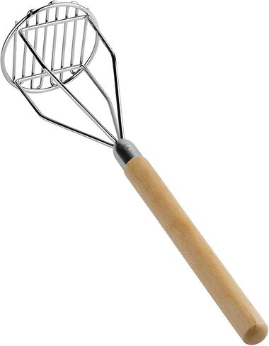 OCS Parts Pro Chef Series 18-Inch Round Potato Masher with Wood Handle | Heavy Duty Chrome Plated Food and Potato Masher for Home and Commercial Kitchens in Saudi Arabia