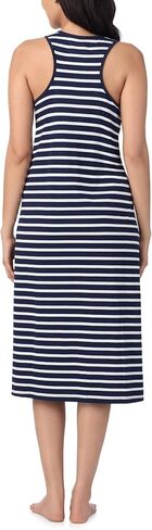 Nautica Womens Sleep Dress 100% Cotton Jersey Knit Racerback Full Length Nightgown with Slit in Saudi Arabia