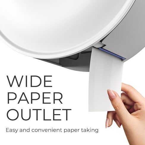 Toilet Tissue Dispenser Wall Mount, Adhesive No Drilling Jumbo Roll Toilet Paper Towel Dispenser, 9 Inch Single Roll Toilet Paper Dispenser Key Lock, ABS Plastic, White-PN51023 in Saudi Arabia