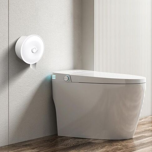 Toilet Tissue Dispenser Wall Mount, Adhesive No Drilling Jumbo Roll Toilet Paper Towel Dispenser, 9 Inch Single Roll Toilet Paper Dispenser Key Lock, ABS Plastic, White-PN51023 in Saudi Arabia