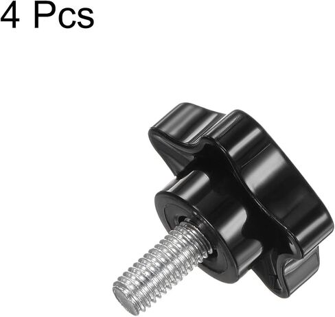 HARFINGTON 4pcs Star Clamping Knobs M8 x 80mm Metric Male Thread 39mm Large Plastic 5-Star Head Hand Tightening Thumb Screw Jig Knob Handle, Black in Saudi Arabia