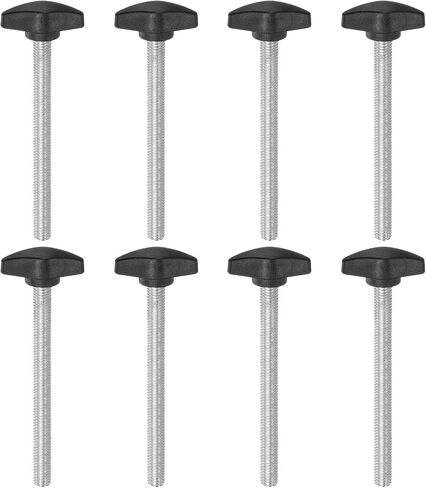 HARFINGTON 8 قطع مقابض جناح تي M8 × 90 مم متري ذكر ملولب على شكل حرف T مقابض بلاستيكية مقابض إبهام براغي تثبيت يدوية مقبض تشديد مقبض إبهام، أسود in Saudi Arabia