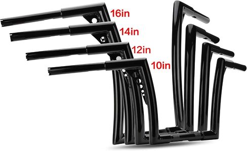LKV 10 بوصة Rise Ape Hangers المقود، 1-1/4 بوصة قطر شريط الدراجة النارية كروم متوافق مع نماذج Harley Sportster XL 1200 883 Dyna Softail Touring Road Glide Road King in Kuwait