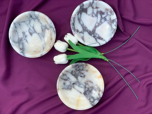 Real Travertine Marble Tray Serving as Key Bowl, 6.1'' Jewelry Dish & Decorative Bowl Dish for Key Earring, Nightstand Decor & Ring Holder Gift for Women & Birthday Gift (Travertine) in Saudi Arabia
