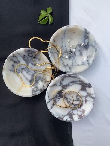 Real Travertine Marble Tray Serving as Key Bowl, 6.1'' Jewelry Dish & Decorative Bowl Dish for Key Earring, Nightstand Decor & Ring Holder Gift for Women & Birthday Gift (Travertine) in Saudi Arabia