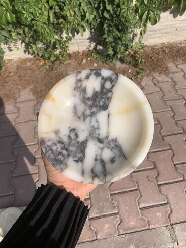 Real Travertine Marble Tray Serving as Key Bowl, 6.1'' Jewelry Dish & Decorative Bowl Dish for Key Earring, Nightstand Decor & Ring Holder Gift for Women & Birthday Gift (Travertine) in Saudi Arabia