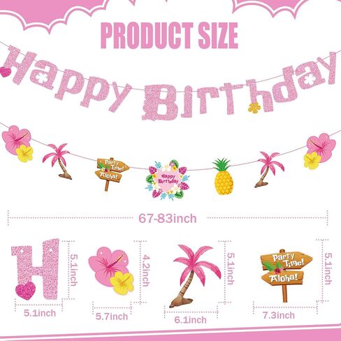 GZDUCK Princess Happy Birthday Banner for Girls- Gold Princess Birthday Party Decorations, Pink Happy Birthday Banner with Castle, Crown for Girl 1st 2nd 3rd Birthday Baby Shower Decorations in Saudi Arabia