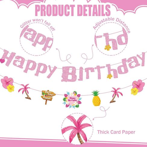 GZDUCK Princess Happy Birthday Banner for Girls- Gold Princess Birthday Party Decorations, Pink Happy Birthday Banner with Castle, Crown for Girl 1st 2nd 3rd Birthday Baby Shower Decorations in Saudi Arabia