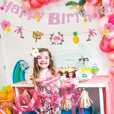 GZDUCK Princess Happy Birthday Banner for Girls- Gold Princess Birthday Party Decorations, Pink Happy Birthday Banner with Castle, Crown for Girl 1st 2nd 3rd Birthday Baby Shower Decorations in Saudi Arabia