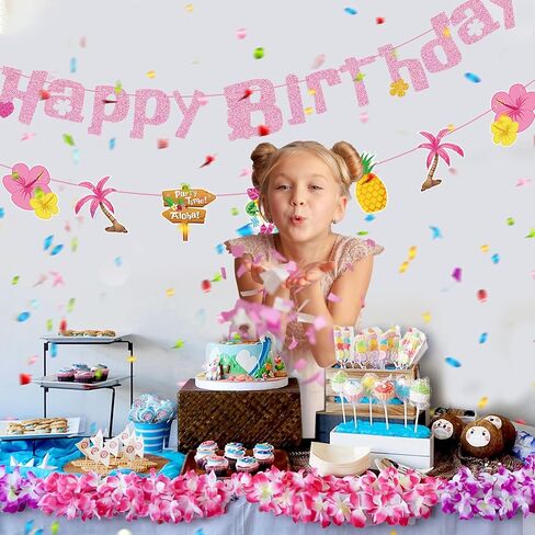GZDUCK Princess Happy Birthday Banner for Girls- Gold Princess Birthday Party Decorations, Pink Happy Birthday Banner with Castle, Crown for Girl 1st 2nd 3rd Birthday Baby Shower Decorations in Saudi Arabia