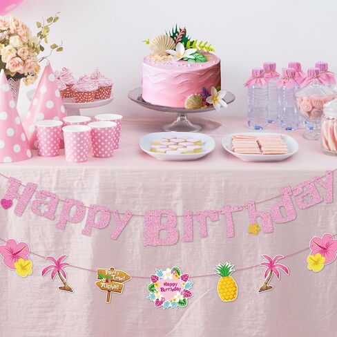GZDUCK Princess Happy Birthday Banner for Girls- Gold Princess Birthday Party Decorations, Pink Happy Birthday Banner with Castle, Crown for Girl 1st 2nd 3rd Birthday Baby Shower Decorations in Saudi Arabia