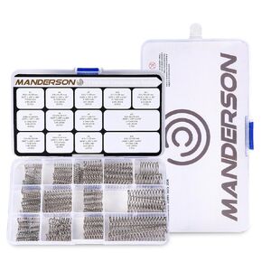 Manderson 185 Pcs Compression Springs Assortment Kit, 13 Different Sizes, Stainless Steel Springs, Mechanical Springs, for Home Repair