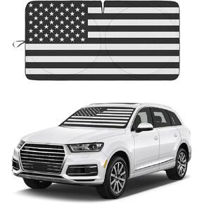 American Flag Car Windshield Sun Shade, Foldable Car Front Window Sunshade for Car SUV Truck, Auto Interior Sun Protection Cover, Blocks UV Rays & Keeps Your Vehicle Cool (USA Original Flag, X-Large)