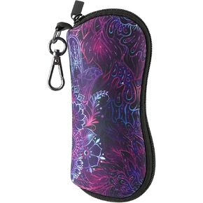 LONNAONE Sunglasses Case, Ultra Light Portable Neoprene Zipper Glasses Case, Soft Eyeglass Safety Pouch Box with Belt Clip