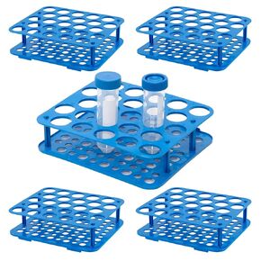 Centrifuge Tube Rack, 25-Well Plastic Tube Holder, Detachable Stand for 50ml Vials, Laboratory Storage, Φ1.14 inch, Blue (Pack of 1)