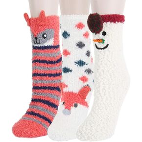 Benefeet Sox Women Girl Cute Animal Fuzzy Socks Winter Warm Soft Slipper Sock Fluffy Sleeping Thermal Fleece Plush Sock Gift