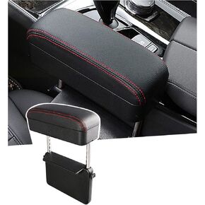 Auto Car Armrest Extender Support Elbow & Forearm Arm Wrist Rest Support Adjustable Height Comfort Pad Universal Fit for Most Car Models Center Console (Black with Organizer)