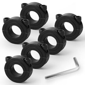 6 PCS 1/4" Shaft Fixing Ring, Split Fixing Ring with Screws and Wrench