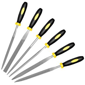 6pcs Metal Needle File Set, Mini Hand Metal Needle File Set, 3rd Generation Hardened Alloy Strength Steel Set, Includes Flat Warding, Round, Flat, Triangular,Square and Half - Round File