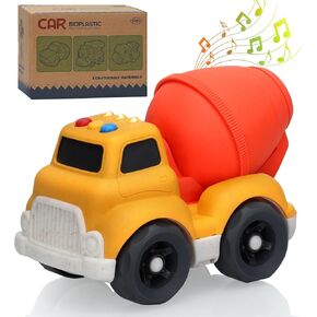 Toddler Toys Cars for 2 3 4 Year Old Boy, Wheat Straw Dump Truck Toys with Lights and Sounds, No BPA, Phthalates, PVC Outdoor Construction Toys for Toddlers 2-4, Christmas Birthday Gifts Party Favors