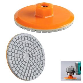 2 Pack Diamond Polishing Pads 3 inch Buffing Wheel Abrasive Disc with Integrated M10 Backing Base for Marble Concrete Stone Granite Angle Grinder Polisher Dry Wet Trimming Sanding