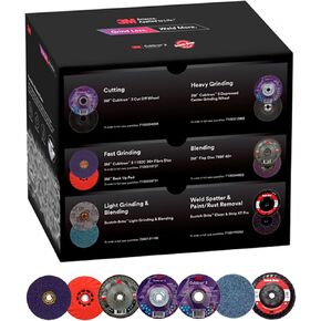 3M Grind Less Weld More Promo Kit, 67115, 4-1/2 in Discs, 16 Piece Welding Kit for Cutting, Grinding, Blending, Finishing, Rust Removal, Deburring