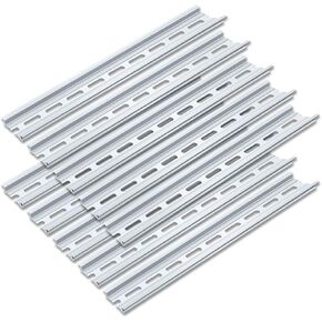 10 Pieces 1 Meter Aluminum DIN Rail, Top Hat Slotted DIN Rails with RoHS for Professionals and DIY Cut Length | Hardware Components Mounting - 1 Meter Long, 35mm Wide, 7.5mm High