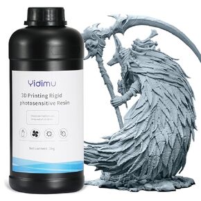 3D Printer Resin Standard Photopolymer Resin and Rapid 3D Resin for 2-8K DLP LCD UV-Curing 405nm Resin with High Precision and Quick Curing & Excellent Fluidity (Grey) 1000g