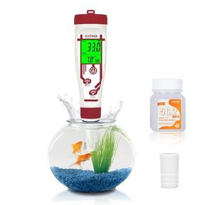 Aquarium Salinity pH Meter,Digital Salt Tester Kit for Saltwater Fish,Simultaneously Display 5 in 1 PPM pH EC Reader Water Quality Tester for Freshwater Fish, Aquaponics,Koi Pond, Coral Reef Tank