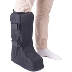 Walking Boot Cover Medical Cast Fracture Orthopedic Brace Leg Foot Support with Sole High Tall Black XL