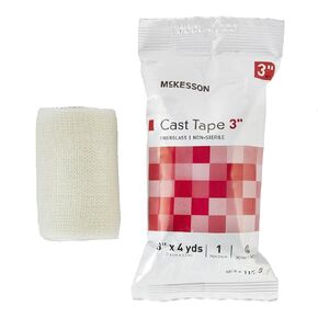 McKesson Cast Tape, Fiberglass, White, 3 in x 4 yds, 1 Count, 10 Packs, 10 Total