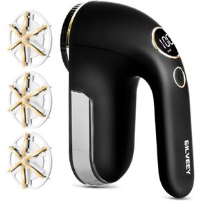 Fabric Shaver, Electric Lint Remover Rechargeable with LED Display, 6-Leaves Blades, 3-Speeds Adjustment, Sweater Shaver to Remove Fuzz, Lint, Pills for Clothes and Furniture, White