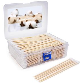 400 Pcs 6 Inch Long Cotton Swabs with Wood Handle, Highly Absorbent Long Q Tips for Makeup and Pet Care, Lint Free Gun Cleaning Swabs, Eye Ears Eyeshadow Brush