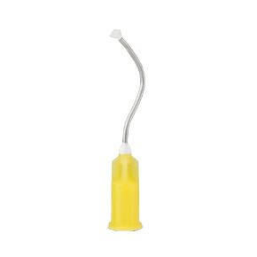 100PCs Dental Grade 19G Pre Bent Needle Tip with Brush Padded by VASTMED | Disposable Dental Pre-Bent Irrigation/Metal Infusor Delivery Needle Tips