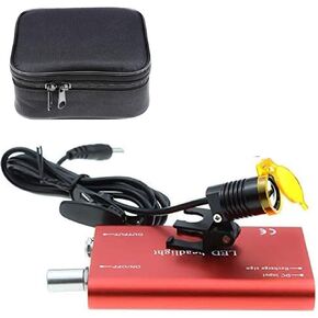 Dental 3W Portable LED Head Light Lamp Headlight Head Light,3W Waist Hanging LED Headlight with Plastic Clip Filter for Magnifie Medical Binocular Loupes + Bag (Black)