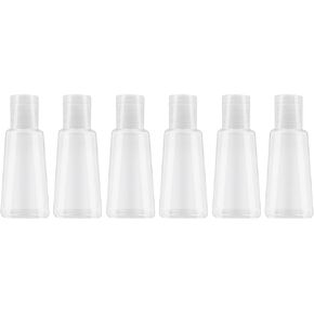 INNOLIFE 6 Pack 1oz Flip Cap Squeeze Bottles Plastic Refillable Empty Travel BPA Free Container for Skin Cleanser