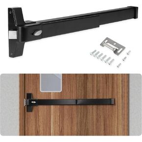 BEAMNOVA Door Push Bar Commercial Panic Exit Device Metal Universal Emergency Gate Lock Hardware Parts Roller Strike Plate End Cap, Black for 27.5 to 41 in Wide Doors