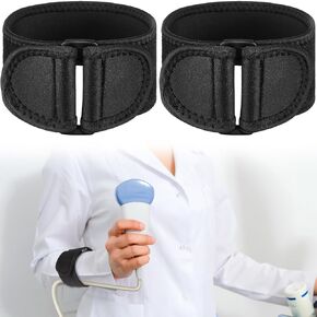 Nuanchu 2 Pcs Cable Brace Regular Black Adjustable Ultrasound Probe Cable Brace Fits Arms Between 7" and 14" Circumference Ultrasound Equipment Cable Management System Cable Support
