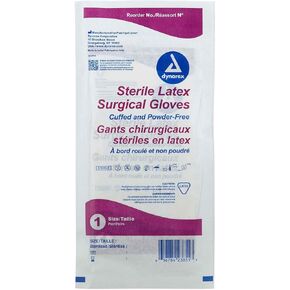 Powder Free Latex Surgeon/Surgical Gloves, Size 8, Sterile, 50 Pair/Box
