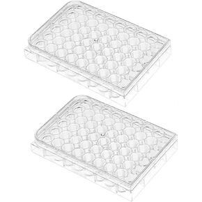 2 Pcs 48 Well Culture Dishes Tissue Culture Plate Serving Tray Educational Tissue Culture Kit Tool Tray with Lids for Lab Science Experiment